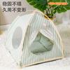 Summer Cat Tent Semi Enclosed Pet Bed All Season Comfortable Washable Cat House for Indoor Cats
