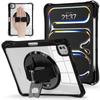 For iPad Pro 11 (2024) Case Hand Strap Kickstand PC+TPU+Acrylic Clear Tablet Cover