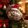 2D Acrylic Forest Animal Acorn Ornament Woodland Creature Christmas Ornaments Animals Hanging Decor For Home Party Decoration