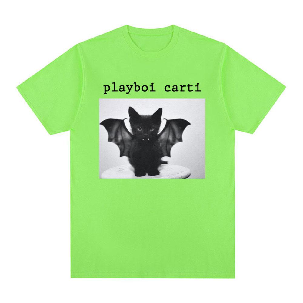 Rapper Playboi Carti Kat Grafische Print T-shirt Vintage Jaren 90 Vintage Hip Hop T-shirt Mode Casual Oversized T-shirts Streetwear