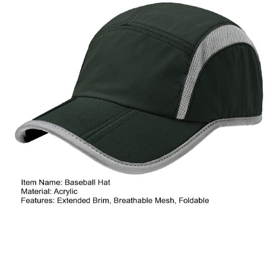 Cappello da Baseball con Visiera Estesa Rete Traspirante Pieghevole Cappello Parasole Portatile Asciugatura Rapida Cappello per Esercizio all'Aperto