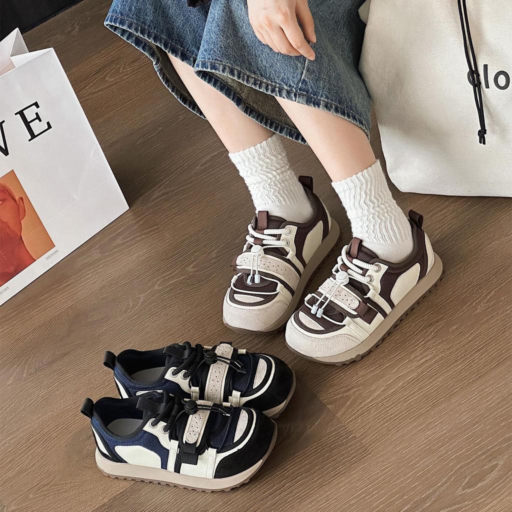 She Lv 2025 Retro Cute Platform Mesh Lace-Up Women's Sports Shoes - Autumn Collection