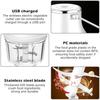 USB Rechargeable Electric Kitchen Chopper 250ml with 3 Blades & 2 Speeds, Mini Onion Chopper for Fruits Vegetables Nuts Meat Baby Food Sauces