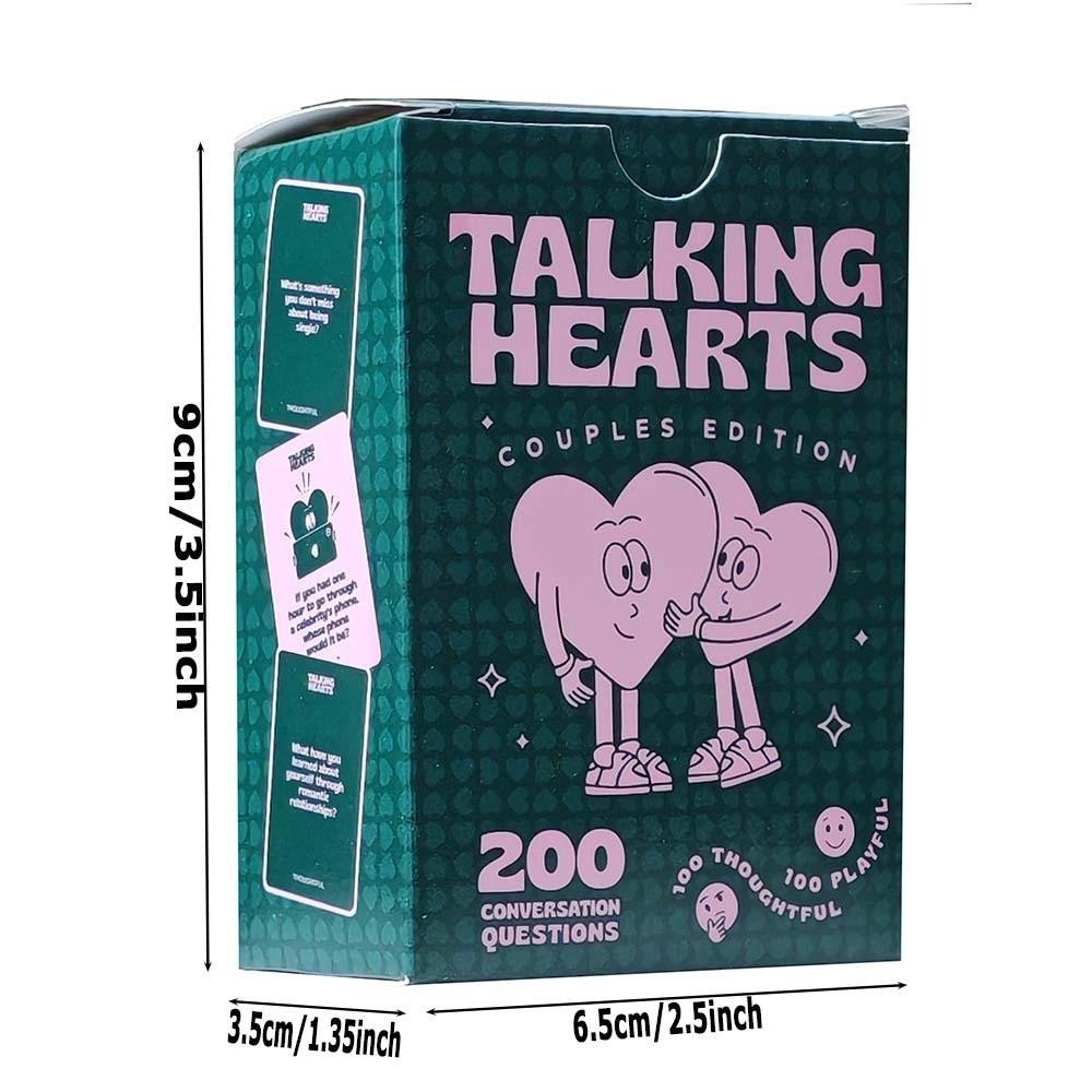 200 Fragen Talking Hearts Kartenspiel Kleine Bilder Papier-Klappspielzeug Party-Spiel Requisiten Roadtrips