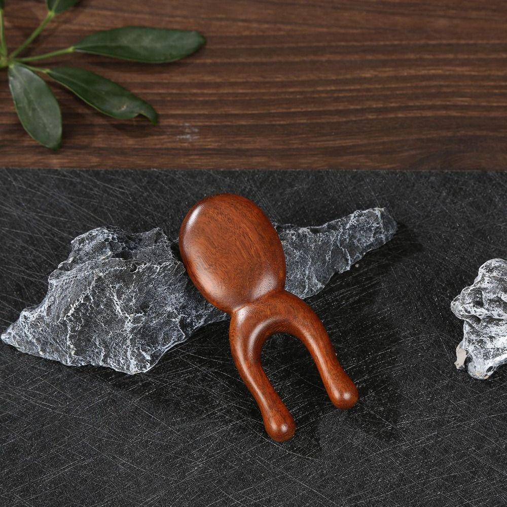 Wooden Facial Massage Comb Two Comb Teeth Nose Meridian Massager Frog Shape Massage Comb  Salon