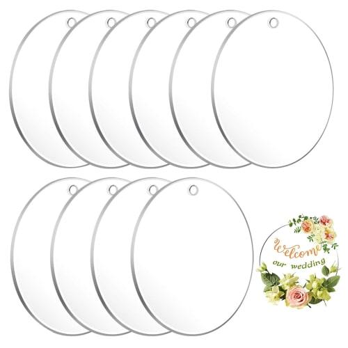 PAVIKE Clear Acrylic Sheets (10 Sheets) Round Acrylic Sheets, Acrylic Plates, Accessory Parts, Acrylic Photography Stands, Specimens, Signs, Keychains