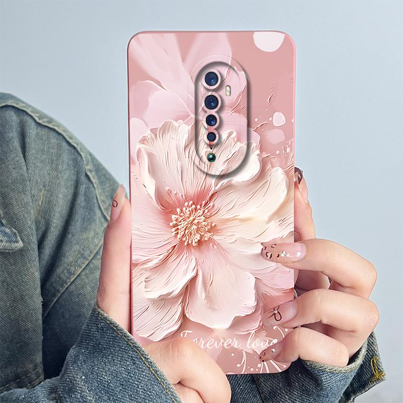 For OPPO Reno 2 Phone Case Reno2 CPH1907 Cover Soft Silicone Cute Cartoon Panda Flower Boys Girls Shell Protective Funda Casing