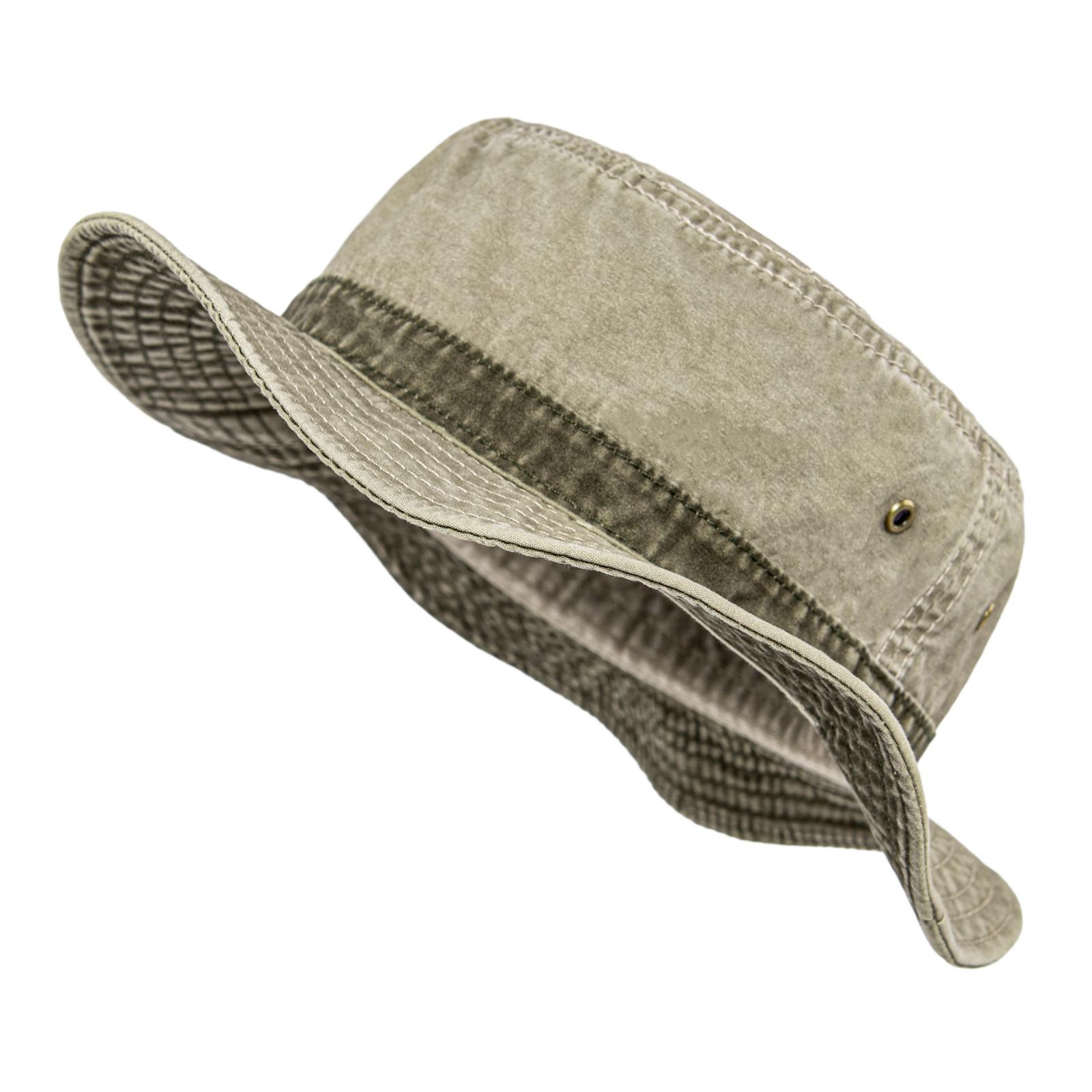 Voboom Bucket Hoeden Voor Mannen Gewassen Katoen Buiten Panama Hoed Zomer Visserij Jacht Pet Uv400 Zon Bescherming Petten Panama Hoed 57-58cm kaki
