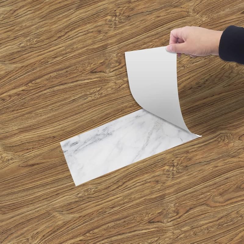 Wood Grain Peel and Stick Vinly Floor Wall Sticker, Non-Slip Tiles Transfer Sticker Roll for Floor Wall, Herringbone, 7.87x118inch