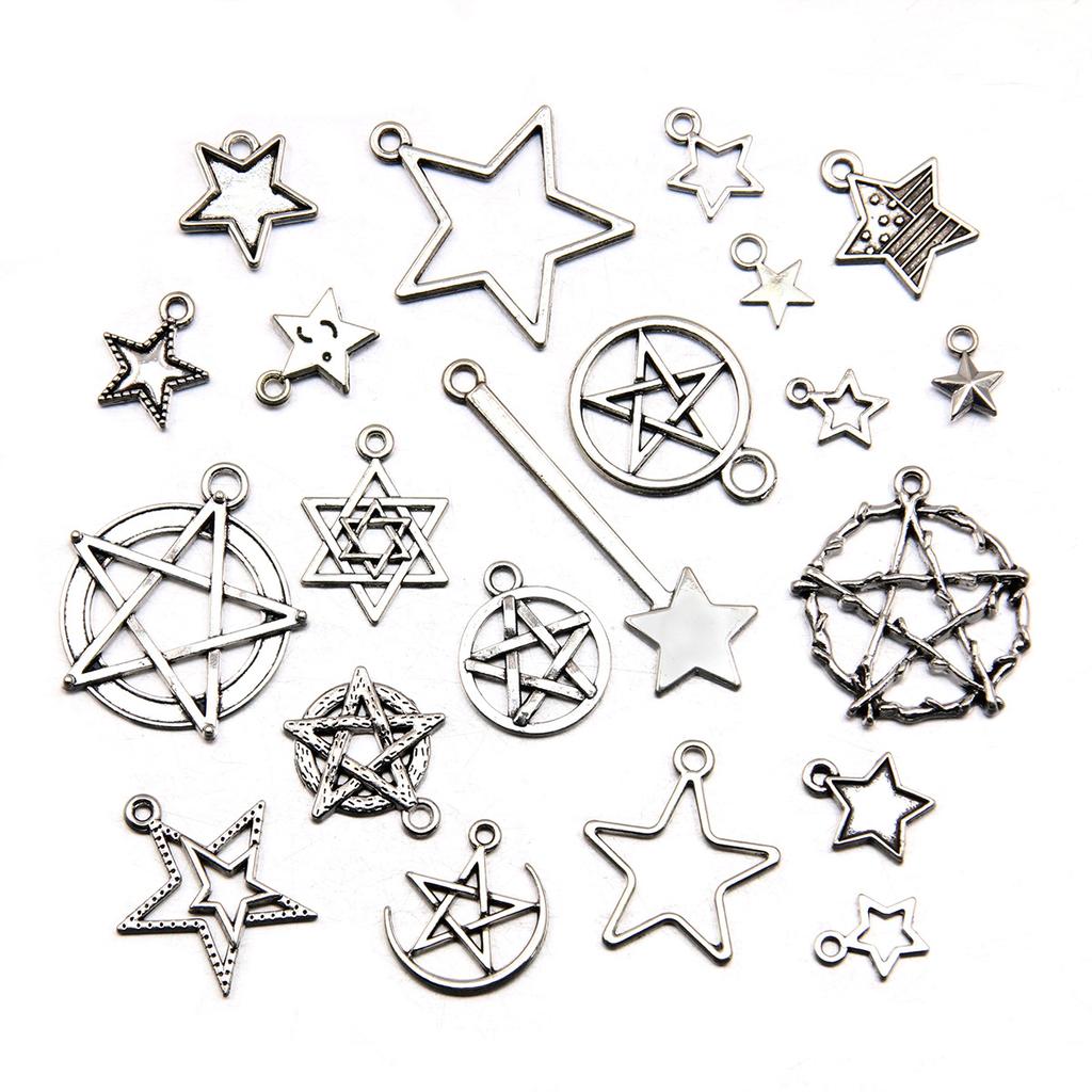 10pcs Hollow-out Pentagram Star Pendant Jewelry Pendant