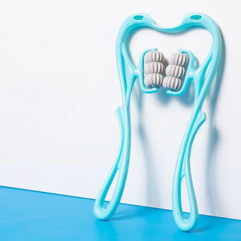 

Инструмент для массажа шеи, зажим для снятия стресса, многофункциональный разминающий ролик с 6 шариками, массажер для расслабления плеч и шеи синий