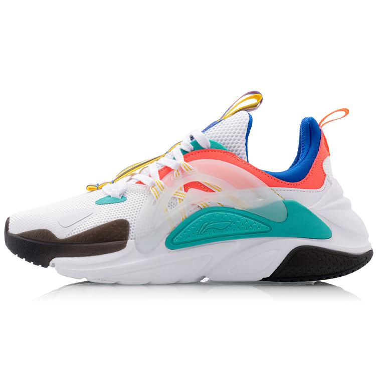 

New LiNing Spark Anti Slip Wear Resistant Low Top Sports Casual Shoes Women s White Orange Blue AGLQ066-3 36