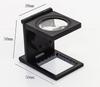 10X Foldable Magnifier All Metal Two Led Light Illumination Cloth Mirror Printing Paper Dot Textile Scale Magnifying Glass