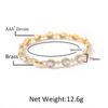 Personality temperament Geometric zircon bracelet Copper inlaid zircon exquisite oval gemstone jewelry