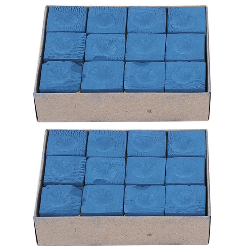 24pcs NoSlip Cue Tip Chalk Billiard Pool Cue Dry Chalk Accessory Cue Stick Chalks(Blue )