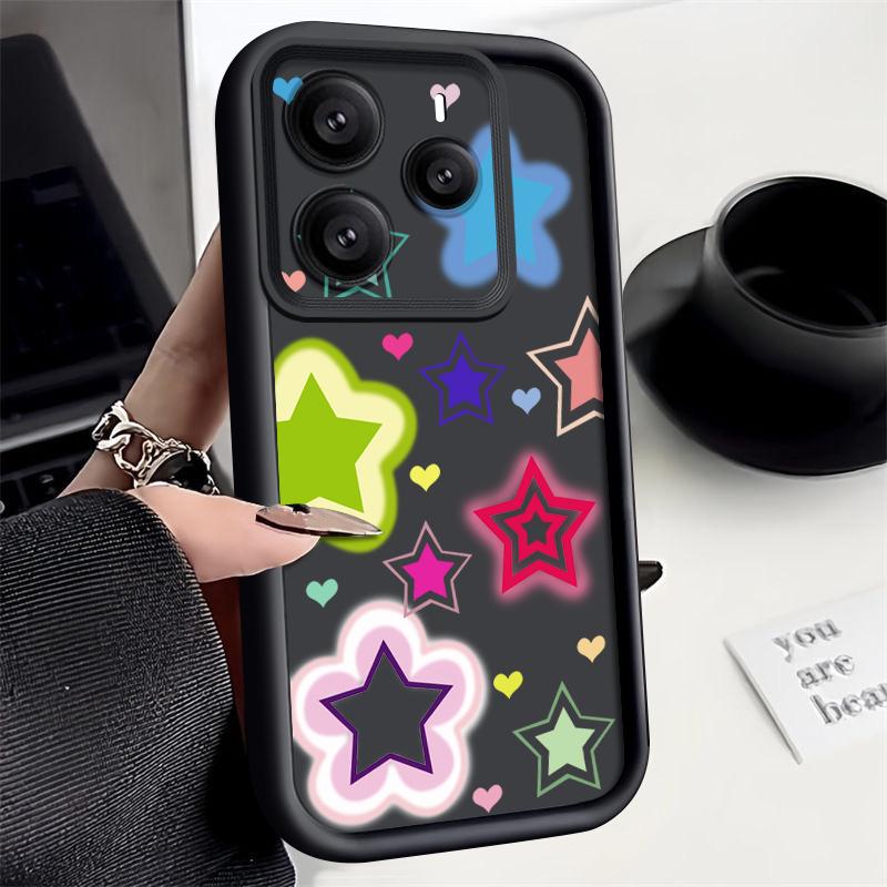 Blended Colorful Stars Pattern Case For Xiaomi Redmi Note 14 13 Pro 5G 4G 12 11 Funda Xiaomi 14T 13T 11T Pro Shockproof Bumper Silicone Cover