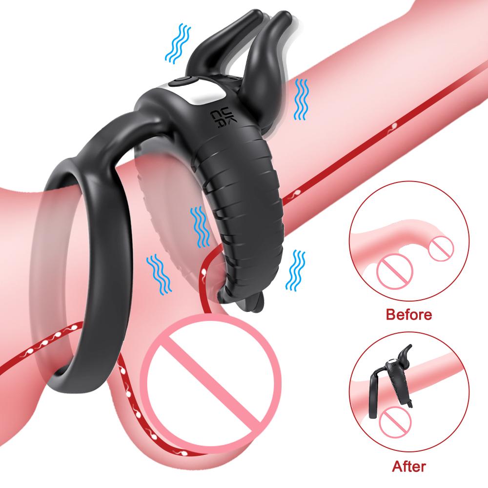New Vibrating Penis Ring Cock Ring Semen Lock Vibrator Sex Toy for Men Adults Delay Ejaculation Couple Rings Sexy Goods