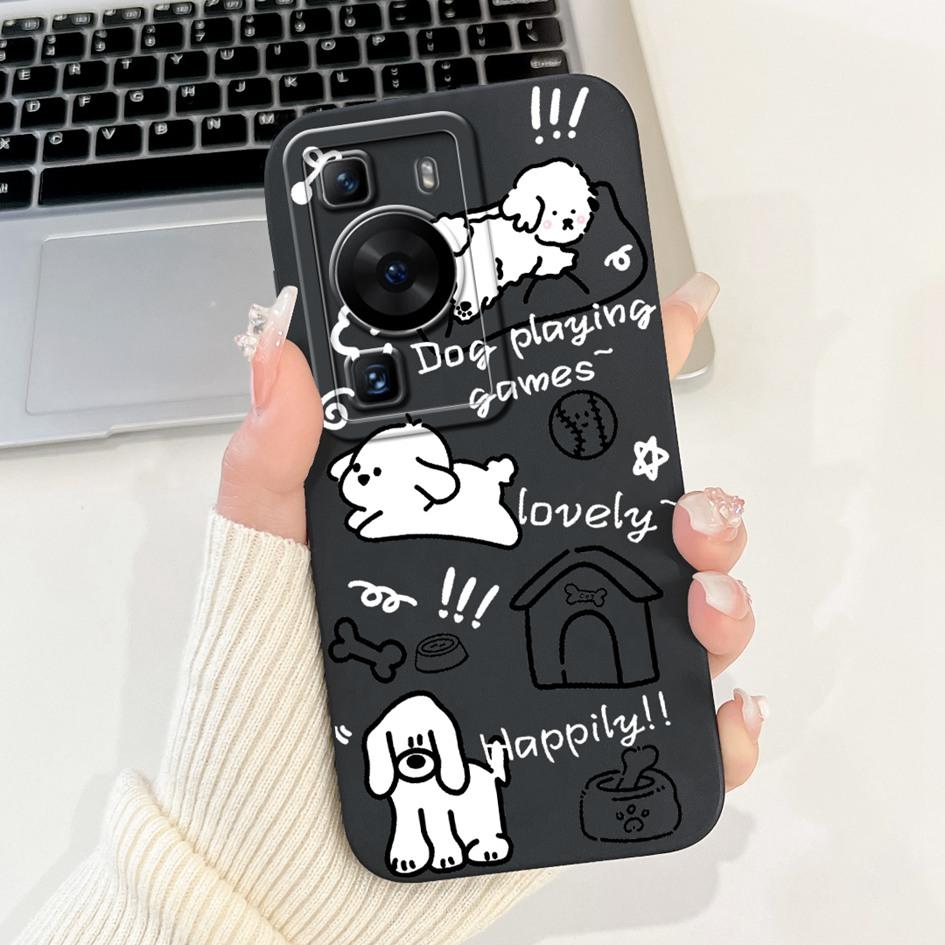 For Huawei P60 Pro Case MNA-LX9 Shockproof Cover Cute Cartoon Square Lens Protection Bumper For Huawei P60 Art P 60 P60Pro Funda