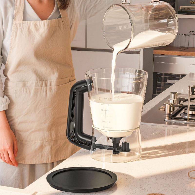 New Batter Dispenser with Measuring Cup - Precision Pouring Funnel for Cupcakes & Muffins, Easy-Squeeze Handheld Baking Tool
