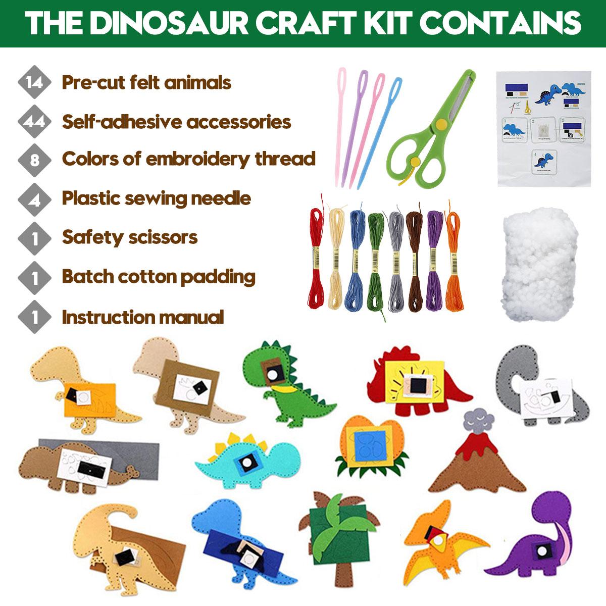 

DIY Sewing Animals Craft Kit Forest Animal/Dinosaur/Dog DIY Sewing Felt For Kids Beginners Sew Art Supplies Christmas Gifts