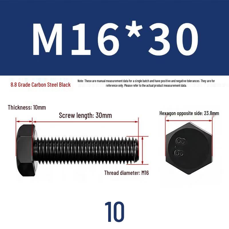 MinDu 8.8 Grade High-Strength Blackened Hex Head Bolts