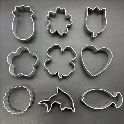 10PCS/Set Aluminum Alloy Cookie Cutters Flower Heart Fish Shaped Pastry Biscuit Cutter for Sweet Treats