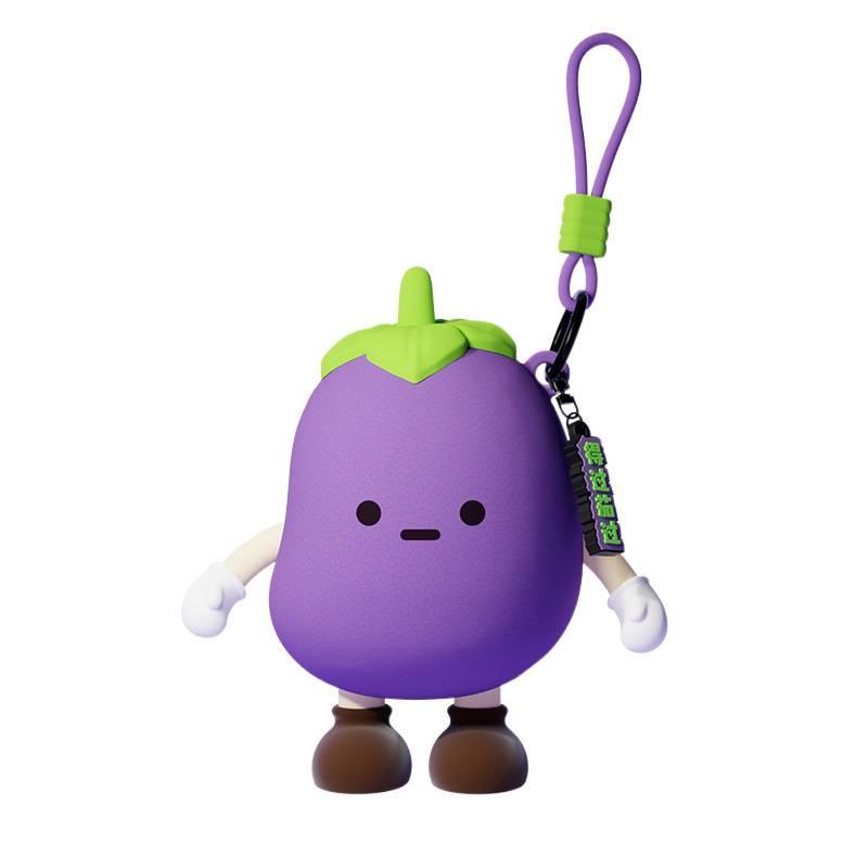 Q Version Cartoon Vegetable Silicone Keychain Earphone Coin Mini Bag Pendant for Kids