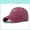 Baumwolle Waschen Vintage Hai Bestickt Baseballkappe Mit Verstellbarem Riemen Für Männer Frauen Sommer