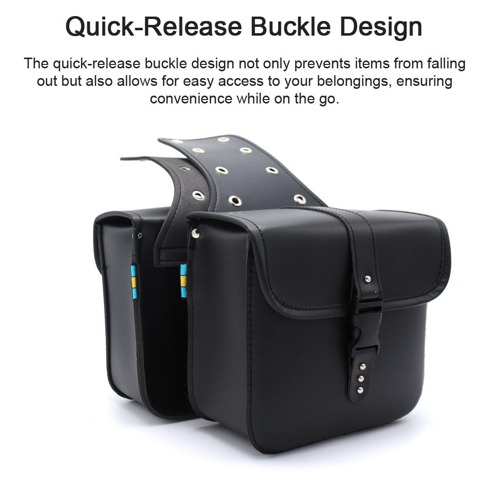 Motorcycle Saddlebags Stylish PU Leather Side Bags Universal Luggage Storage Organizer Large