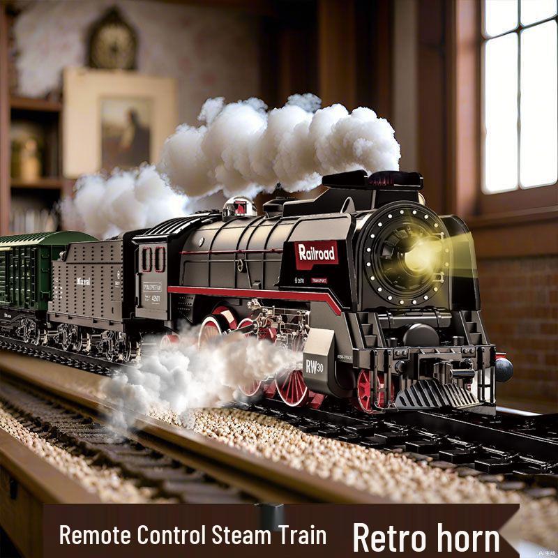 Retro Zestaw Torów Kolei Parowej - Elektryczna Zabawka dla Dzieci