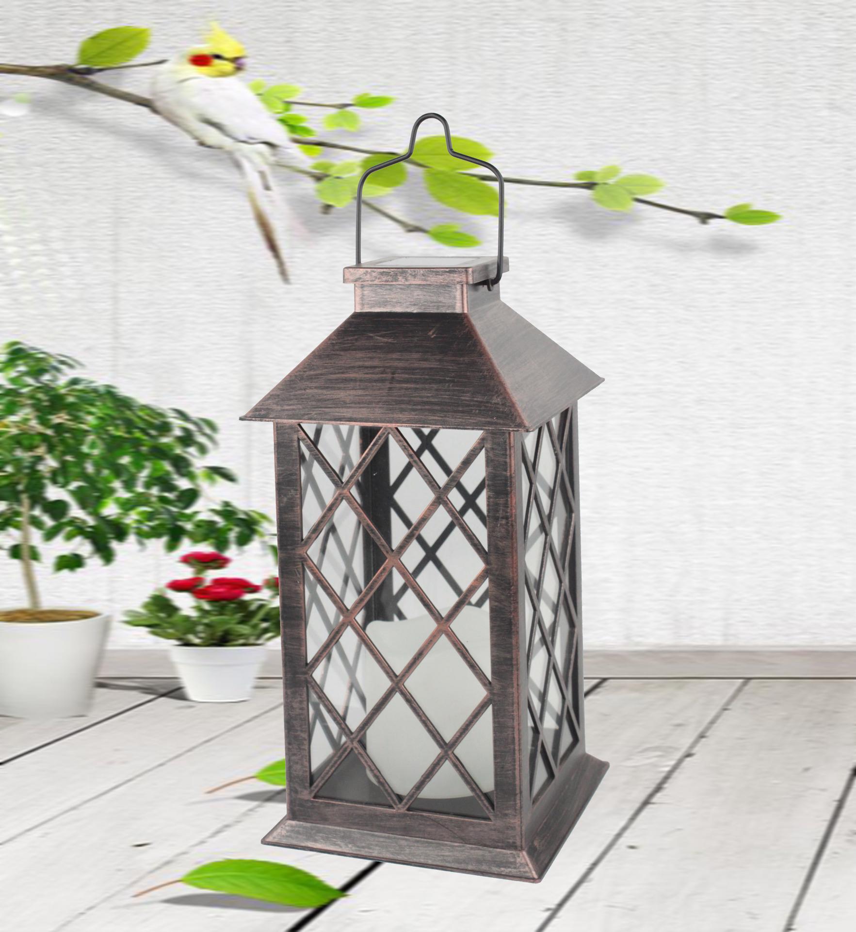 

Светодиодный фонарь-свеча на солнечной батарее для дома и сада 14x14x27 CM