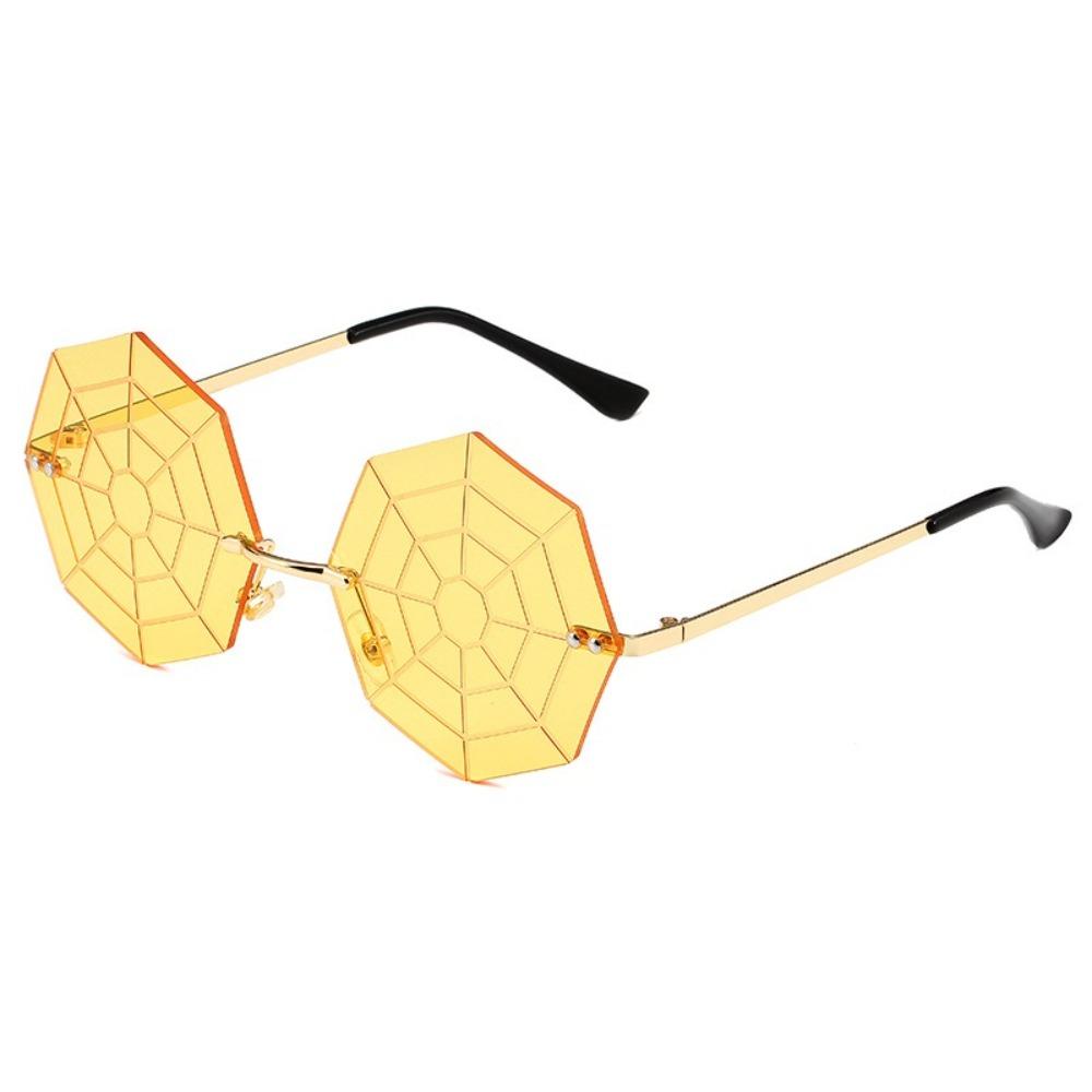 

Decor Cobwebs Shaped Sunglasses Funny Stylish Shades Fashion Rimless Sunglasses 4