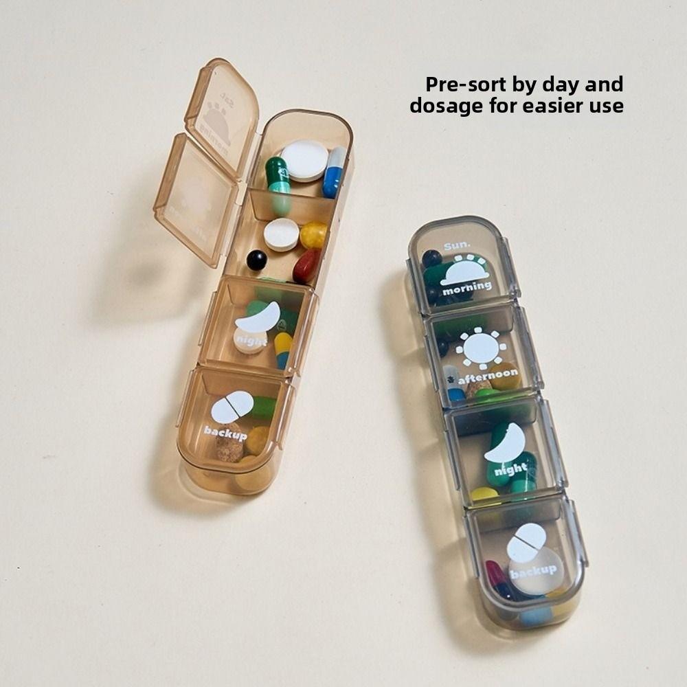 28 Grid Weekly Pill Container Sealed Daily Pill Box Medicine Storage Box for Travel Household