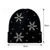 Rhinestone Children Knit Hat Knitted Fabric Snowflake Knitted Cap  Kids Winter Wear