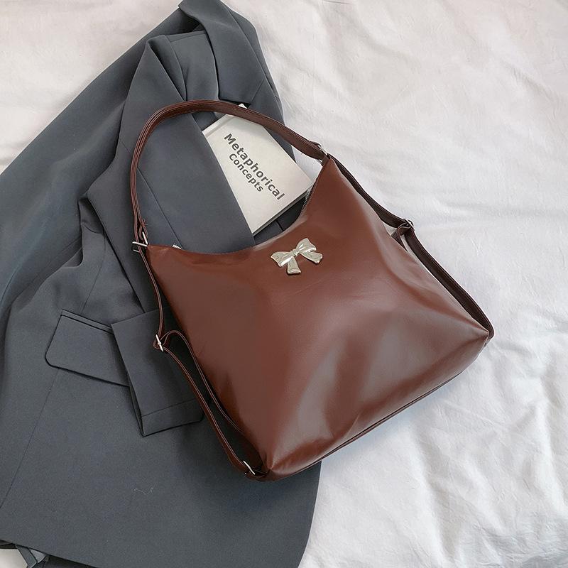 2025 Autumn Dual-purpose New Casual Butterfly Large-capacity Women's Solid Color Shoulder Bag Double Shoulder Tote Bag Women