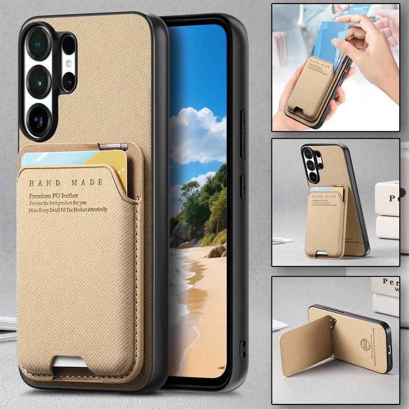 Wallet Back case cover with stand for Samsung S26, For Galaxy A37/A57/A36/A55/A56 Credit card phone case