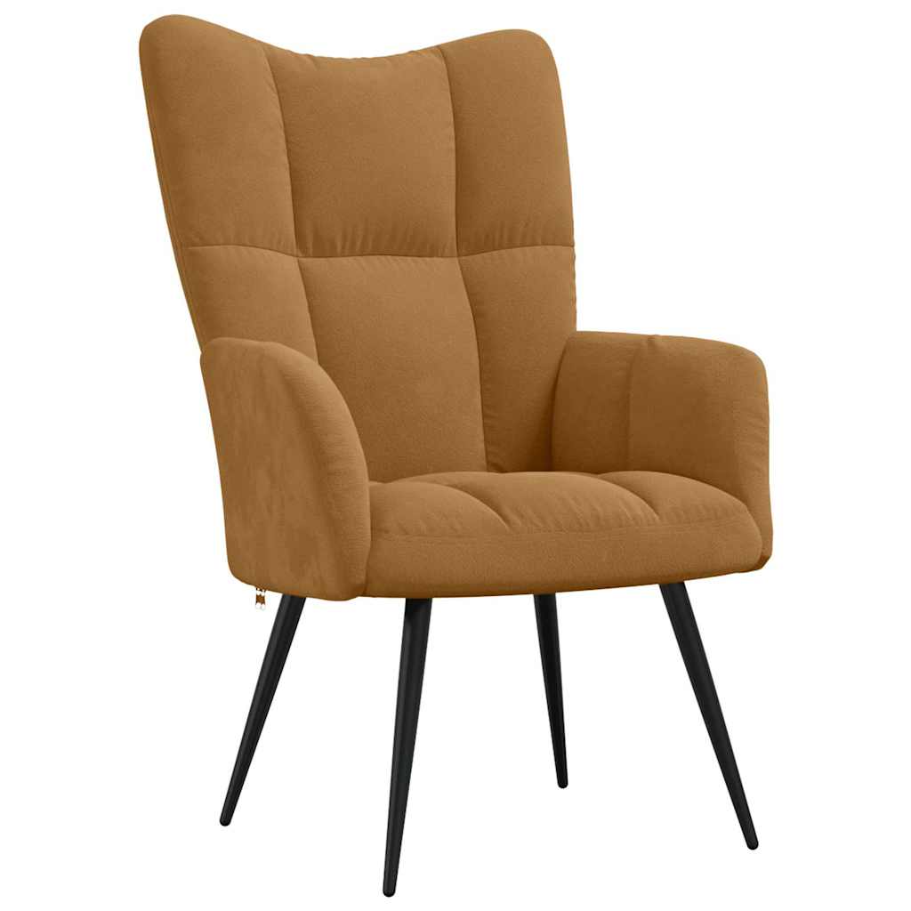 Vidaxl Armchair, Brown, Upholstered In Velvet