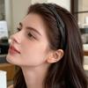 Women Headband Foldable Stretchy Portable Travel Hair Hoop Pure Color Anti-slip Teeth Bang Headband