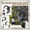 Solar Powered Dragon Wall Lantern Resin Sculpture Outdoor Garden Decorative Lighting Fixture for Patio Porch Yard Home Office