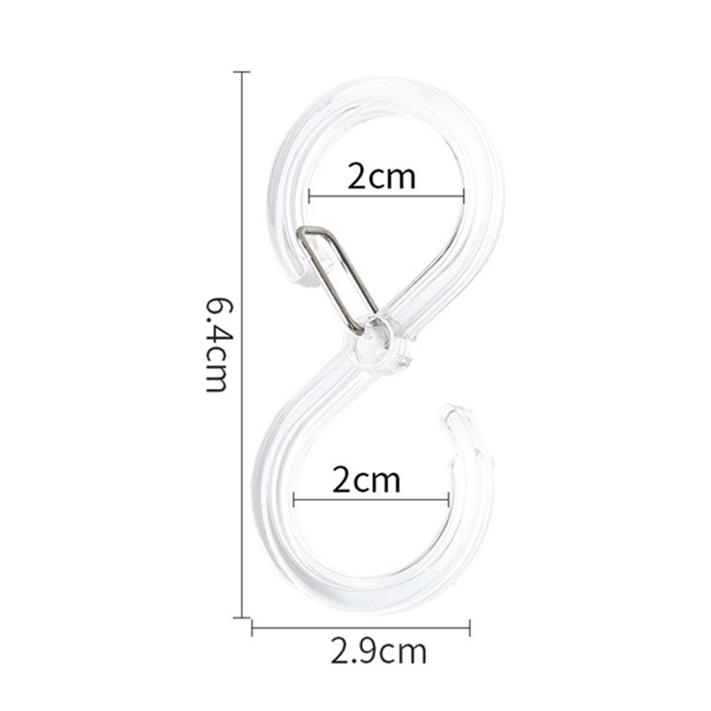 For Kitchen Transparent White S-Hooks Transparent S-shaped Hooks For Home Transparent Plastic Clear Plastic Finish
