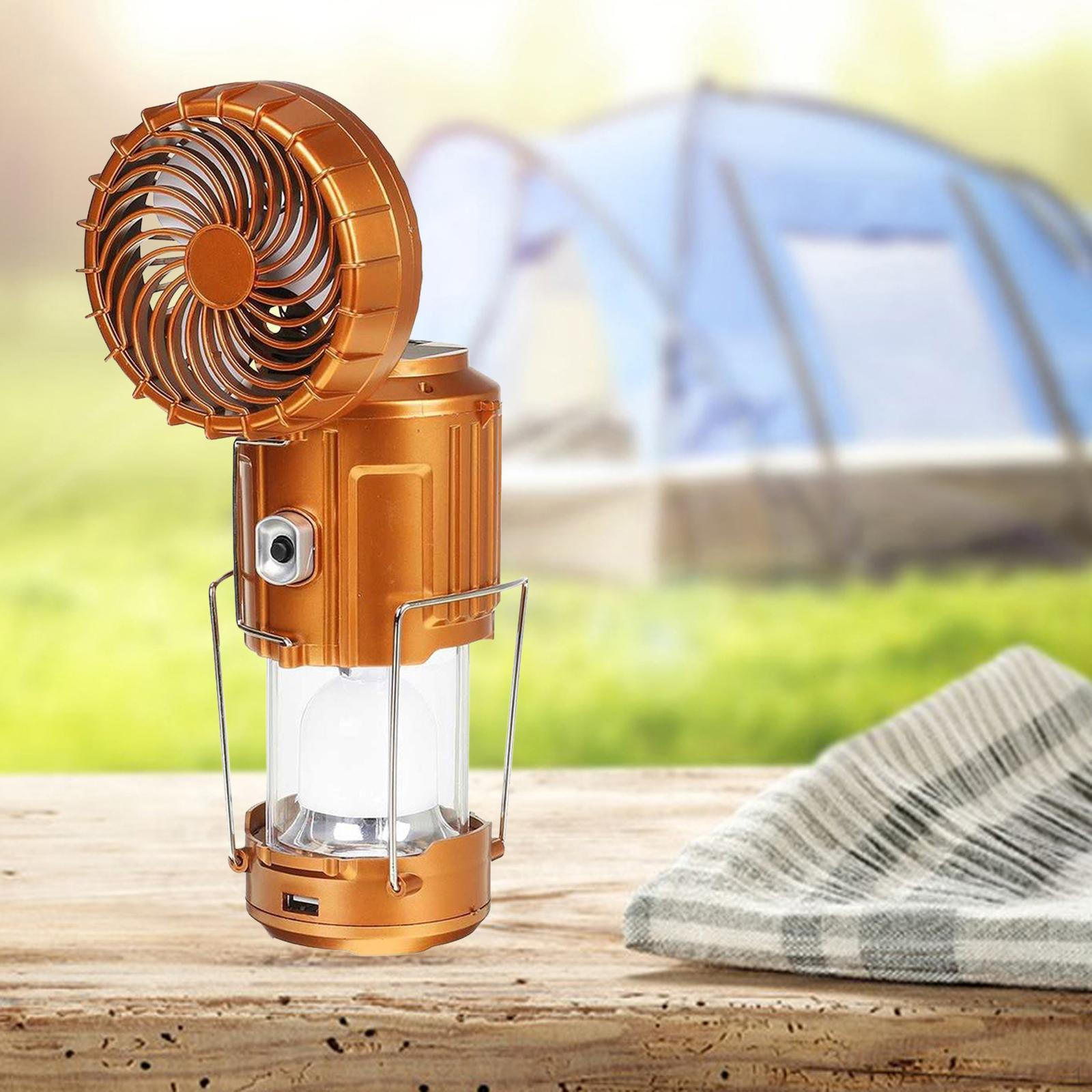 

Солнечный фонарь для кемпинга с вентилятором для пеших прогулок, рыбалки, путешествий, серебристый золотой