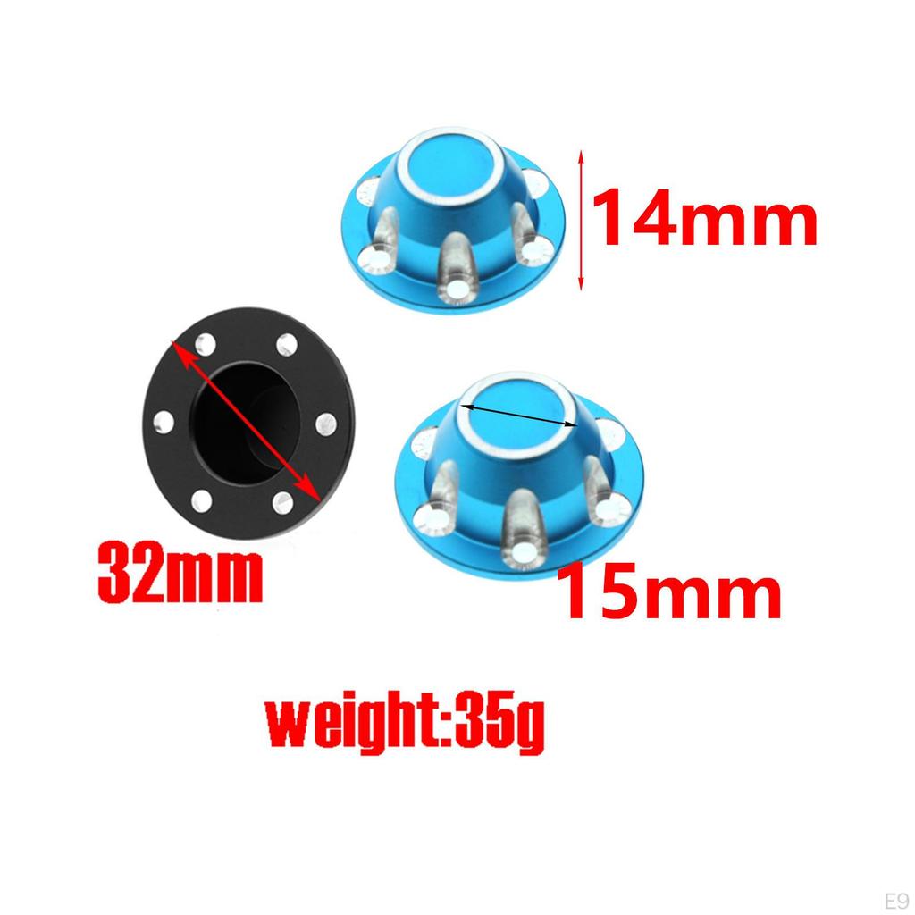 Aluminum Alloy RC Anti-Loose Rim Locking Nuts Replacement for SCX6 JLU 1/6 DIY Model Car Truck Hobby