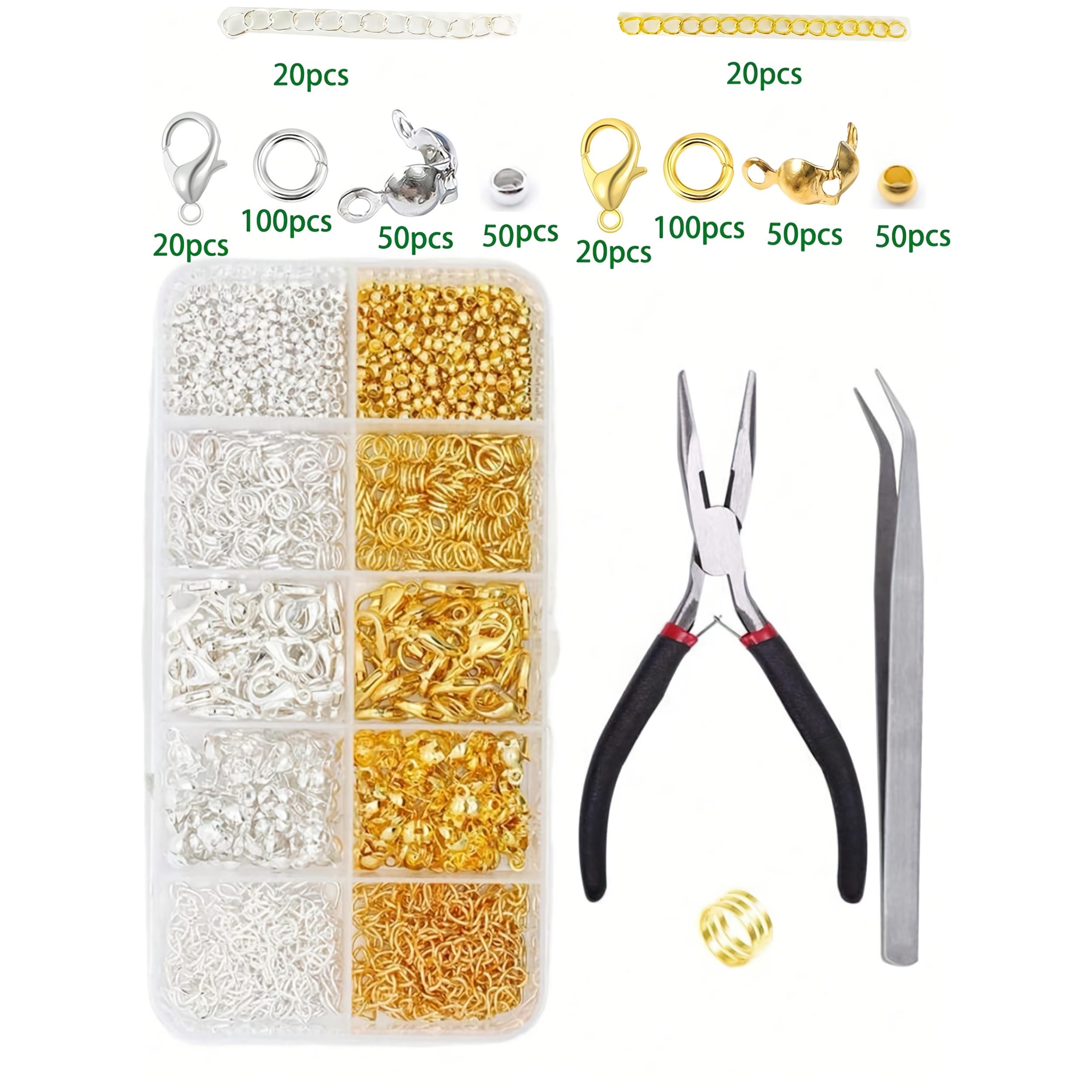 

Металлические застежки-лобстеры в коробке, открытые соединительные кольца, обжимные бусины-разделители в виде цветка, набор для изготовления браслетов, ожерелий и других украшений своими руками SET 1