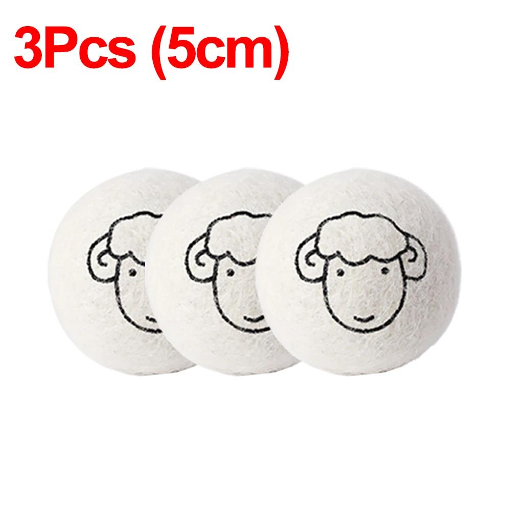 1/3/6Pcs Reusable Wool Dryer Balls Clothes Softener Laundry Fleece Dryer Ball Kit Home Clothes Dryer Washing Machine 3/4/5/6/7cm