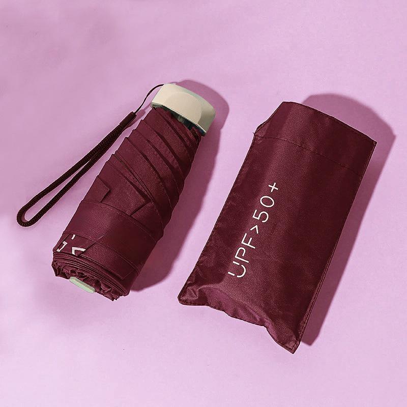 Women's 5-Fold Mini Sun & Rain UV Protection Umbrella – Ultra-Light & Dual Use