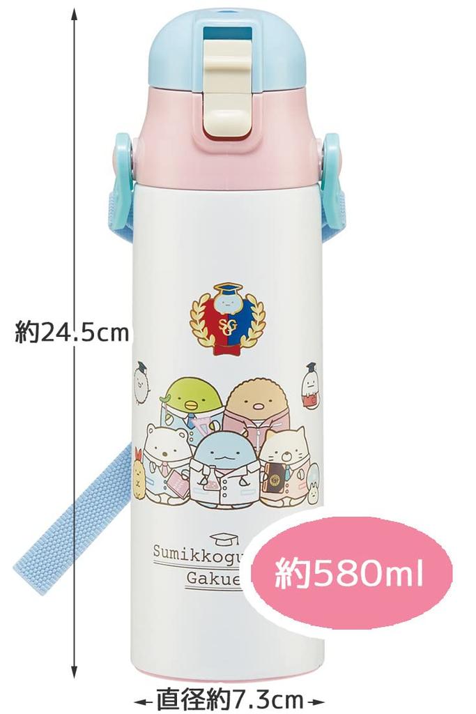 Skater Stainless Steel Water Bottle for Direct Sumikko for Kids, Drinking, 580ml, Gurashi, Girls, SDC6N-A