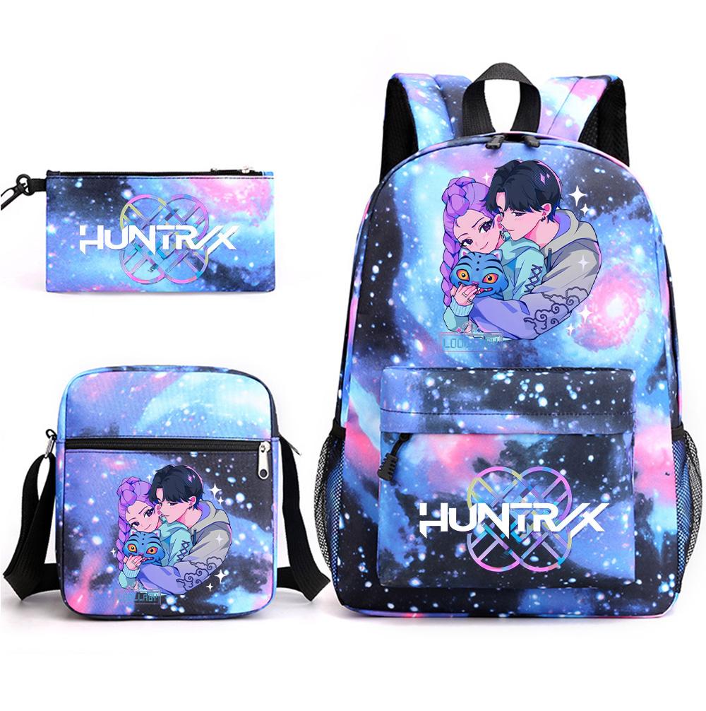

3Pcs/set Cartoon Printed Backpack with Shoulder Bag Pencil Case for Teenager Student Boy Girl School Bag Large Capacity Waterproof Bookbag Kid Gift