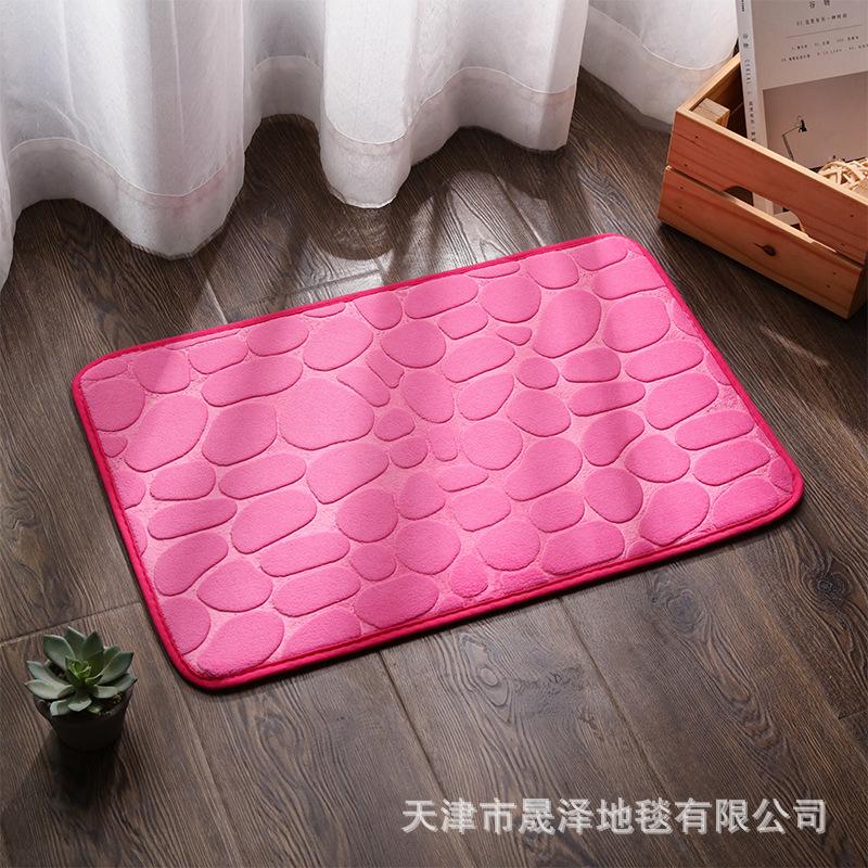 

Напольный коврик для ванной комнаты с коралловым бархатом и тисненой галькой, губка с 3D текстурой памяти, нескользящая и водопоглощающая, для дома 40*60