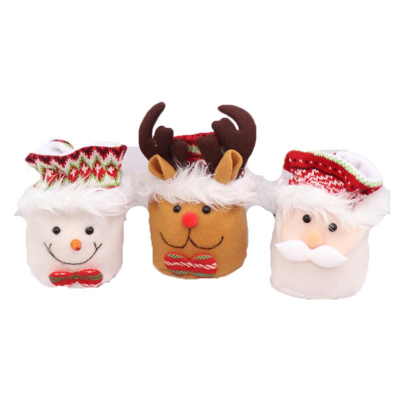 New Christmas decorations Christmas cute old man snowman deer apple bag children's gift bag velvet peace fruit bag