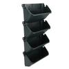 Vertical Wall Planter Set Plastic Breathable Space Saving 4 Pots Hanging Vertical Wall Flowerpot for Porch Garden